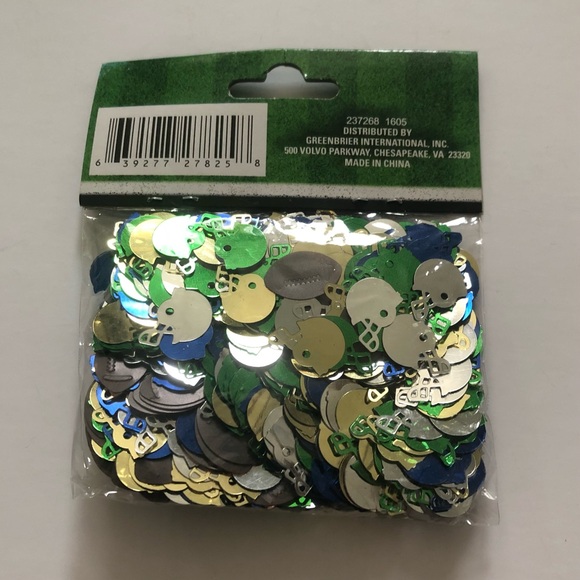 Football Helmet Gold Silver Blue Green White Confetti NWT - Picture 4 of 4